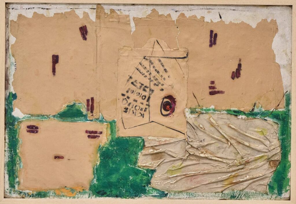 Untitled (correspondence), mixed media on cardboard, collage, 70 x 103 cm, unknown (estimated late 60s early 70s)