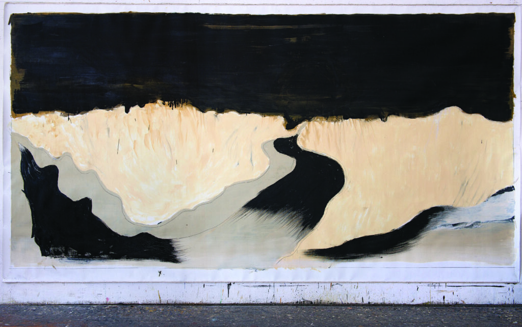 Wheat Field with Crows, 2018, oil on canvas, 213 x 392 cm_