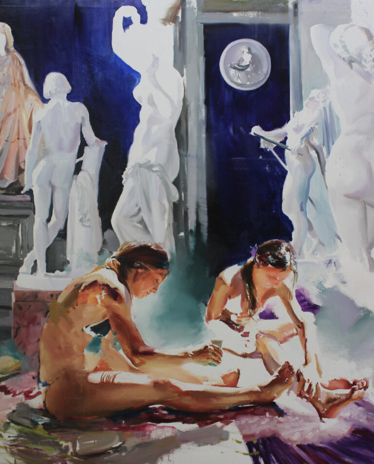 BATHING IN THE SUN, 2018, oil on linen, 160 x 195 cm