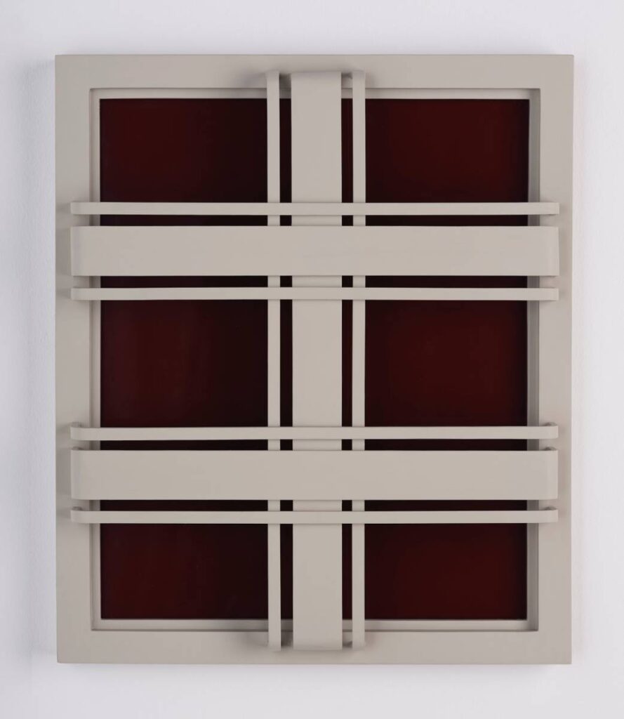 Beige Striped Window 2020 Wood, acrylic, plexiglass 56 x 47 x 8 cm