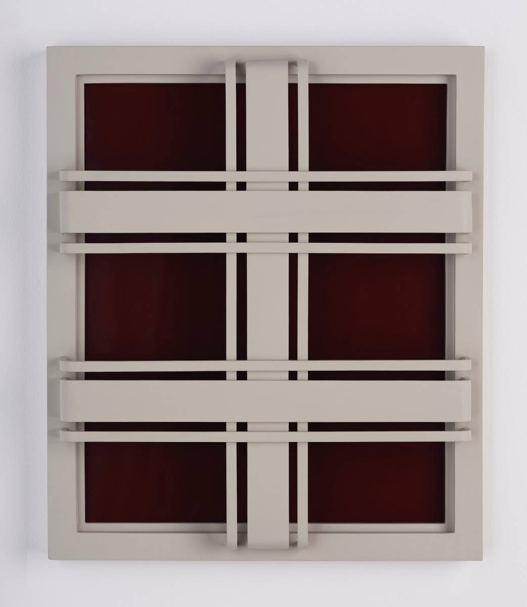 Beige Striped Window 2020 Wood, acrylic, plexiglass 56 x 47 x 8 cm
