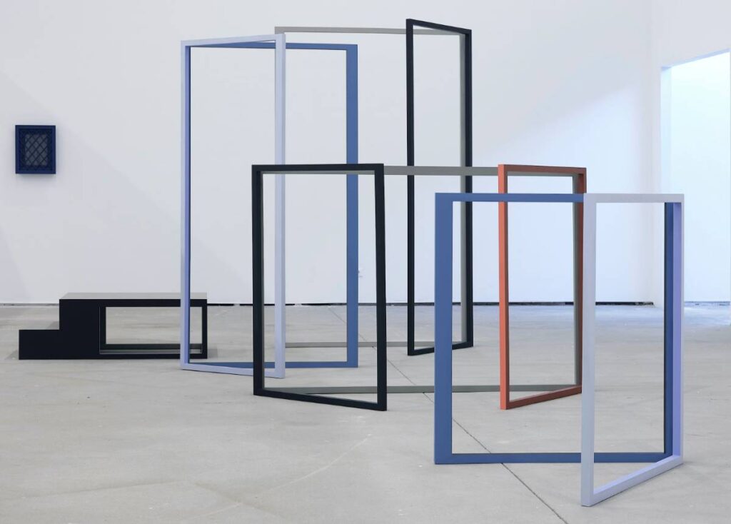 Frames (installation) 2020 Wood, acrylic Frames_ different sizes Stair_ 120 x 68 x 40