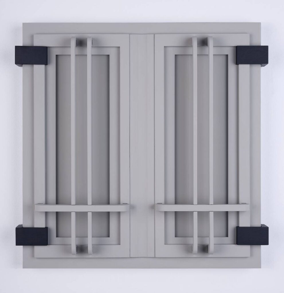 Monochrom Grey Window 2020 Wood, acrylic, plexiglass 70,5 x 72,5 x 7 cm
