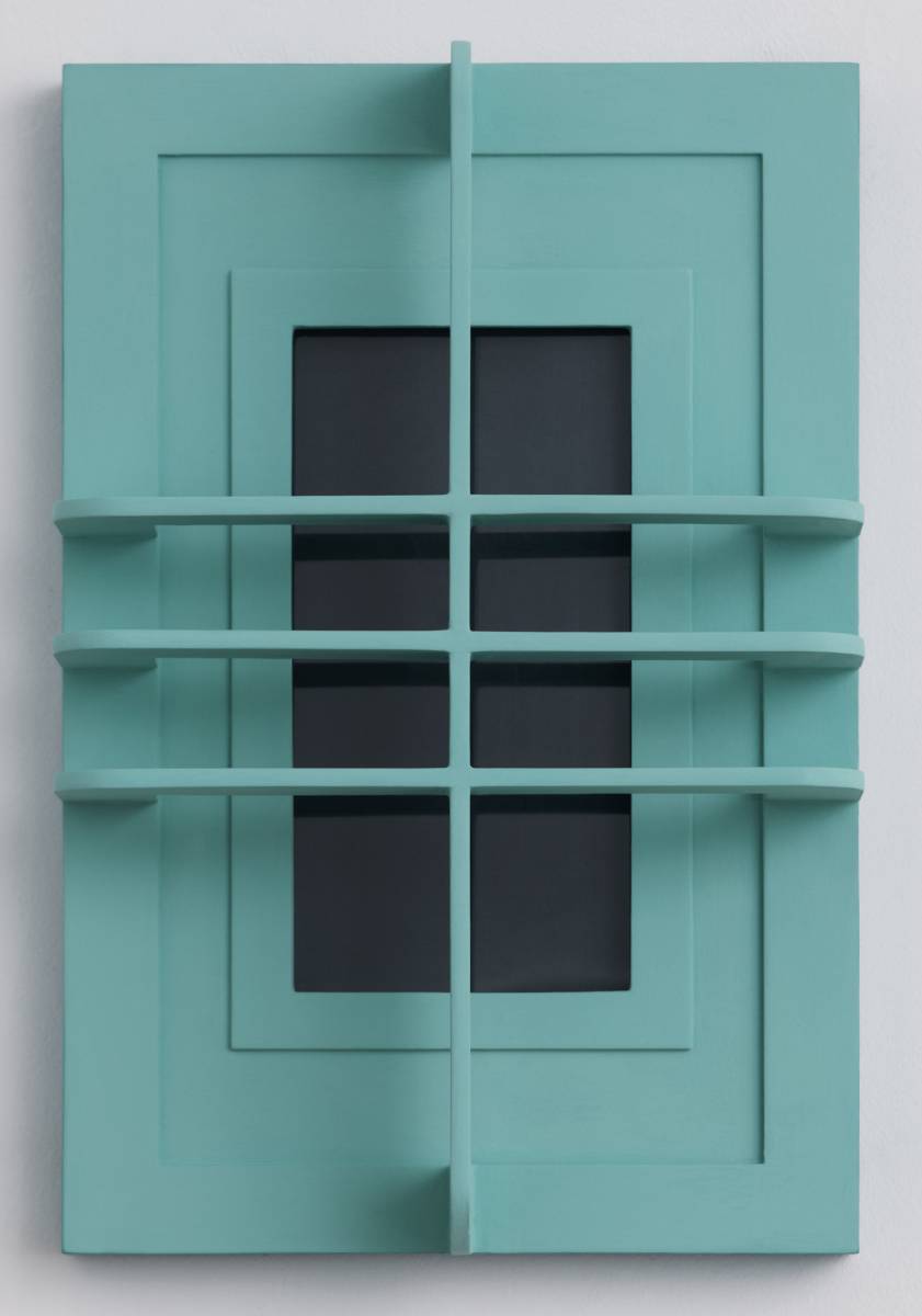 Turquoise Window 2020 Wood, acrylic, plexiglass 45 x 30 x 12 cm
