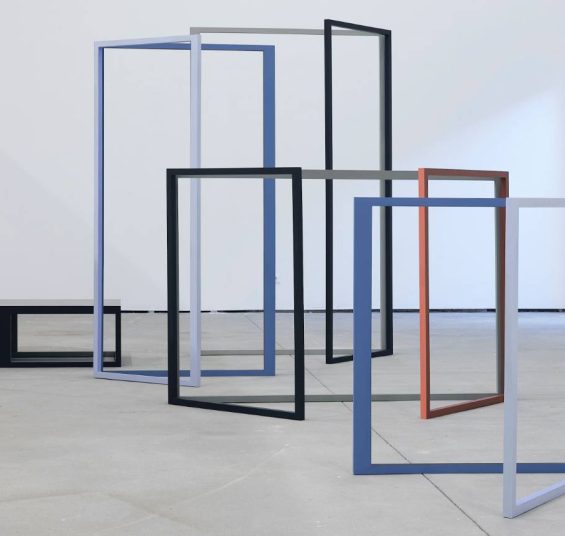Frames (installation) 2020 Wood, acrylic Frames_ different sizes Stair_ 120 x 68 x 40