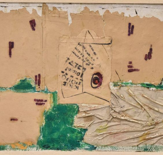 Untitled (correspondence), mixed media on cardboard, collage, 70x103cm, unknown (estimated late 6os, early 70s)